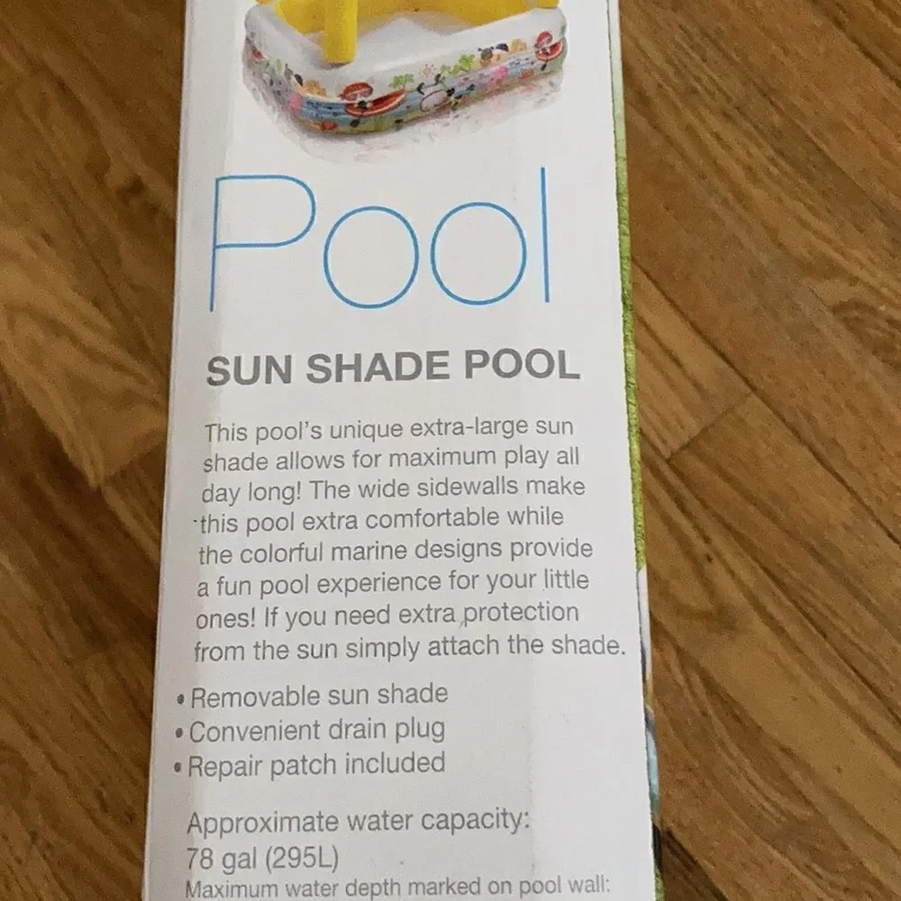 Kids pool with detachable sun shade